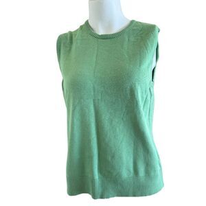 Cherokee XL women’s sweater vest candy apple green sleeveless cotton round neck